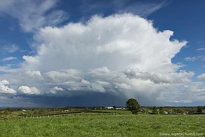 Beautiful Single Cell Thunderstorm & Partial Solar Eclipse